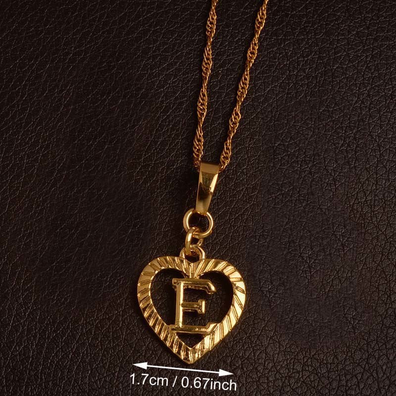 A-Z Letters Necklaces Gold Color Charm Alphabet Pendant for Women Girls English Initial Jewelry Gifts #114106P