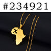 Anniyo Africa Map Berbers Pendant Necklaces African Berber Jewelry for Women Men #234921