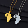 Anniyo Africa Map Berbers Pendant Necklaces African Berber Jewelry for Women Men #234921