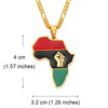 Anniyo African Color Map & Fist Symbol Pendant Necklaces Silver Color/Gold Color Africa Maps Black Lives Matter Jewelry #166321