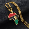 Anniyo African Color Map & Fist Symbol Pendant Necklaces Silver Color/Gold Color Africa Maps Black Lives Matter Jewelry #166321
