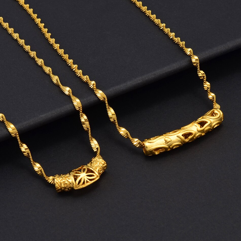 Anniyo African Jewelry for Women Girl Hawaiian Frangipani and Heart Pendant Necklaces Guam Christmas Gift #001836