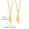 Anniyo Arabic and Hebrew Israel Map Pendant Necklaces Women Gifts Israeli Jewelry #240121