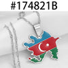 Anniyo Azerbaijan Map & Colored Flags Pendant Necklaces Azerbaycan of Maps Jewelry Gifts  #174821