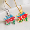 Anniyo Azerbaijan Map & Colored Flags Pendant Necklaces Azerbaycan of Maps Jewelry Gifts  #174821