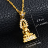 Anniyo Cambodian Style Garden Buddha Buddhism Pendant Necklaces With Cubic Zirconia Jewelry Thailand/Vietnam/Laos Gifts  #048004