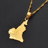 Anniyo Cameroon map pendant necklace chain W/45cm or 60cm gold color jewelry women men,Africa jewelry cameroun necklaces #007510