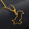 Anniyo Contour Design Pakistan Map Pendant Necklaces Silver Color/Gold Color Pakistani Ethnic Jewelry #148321