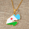 Anniyo DJIBOUTI Flag & Map Pendant Necklaces for Women Men Gold Color Charm Gabuutih Jewelry #158206