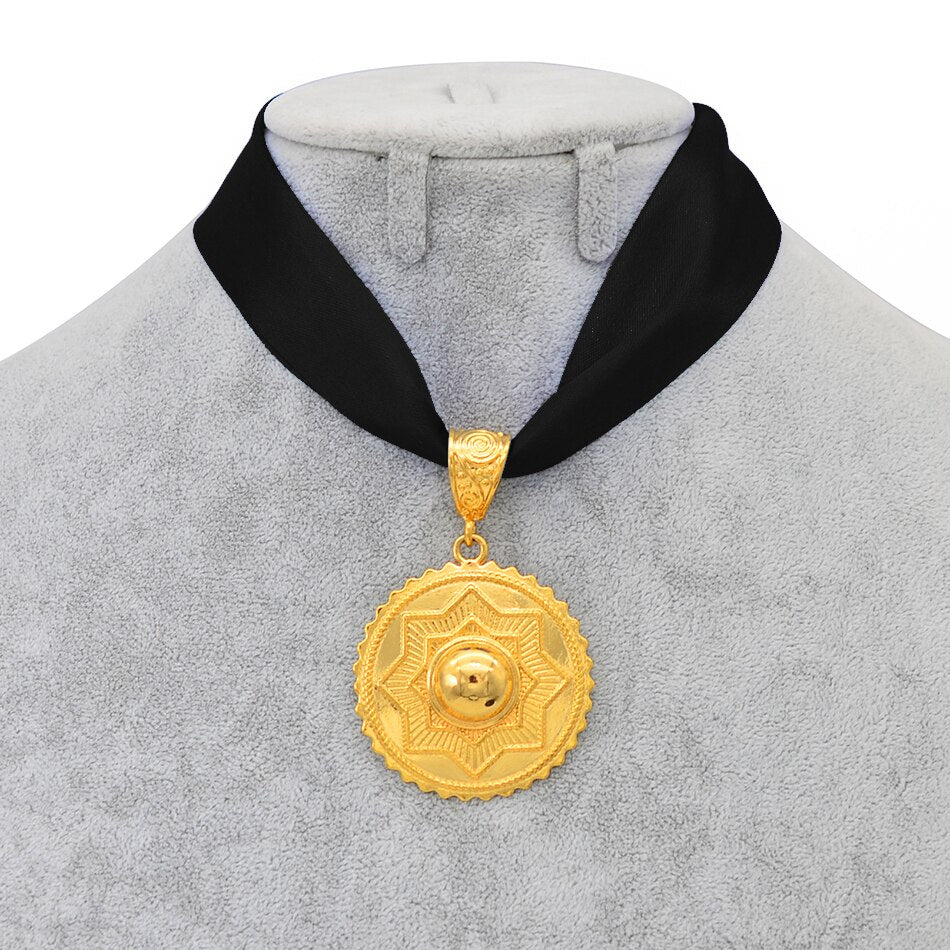 Anniyo Ethiopian Ethnic Style Jewelry Necklaces for Women Gilrs Habesha Jewelry #229106