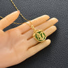 Anniyo Green Stone Dragon Pendant Necklaces Women Amulet Chinese Culture Style Elements Necklace Jewelry Style #072204