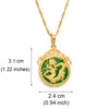 Anniyo Green Stone Dragon Pendant Necklaces Women Amulet Chinese Culture Style Elements Necklace Jewelry Style #072204
