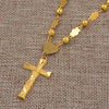Anniyo Hawaiian Cross and Bead Chain Micronesia Jewelry Bamboo Crosses for Women Men Guam Jewellery Marshall Necklaces #001036