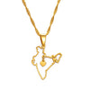Anniyo India Map With Heart Pendant Necklaces Gold Color Indian Jewelry #168621