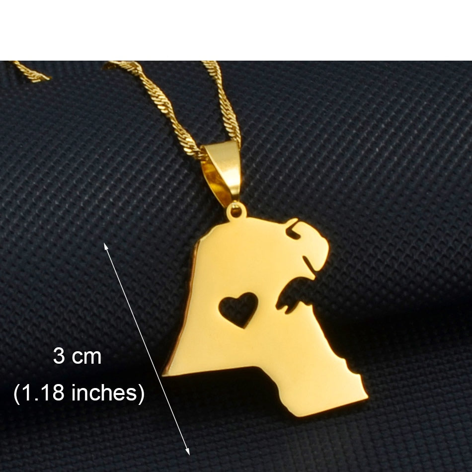 Anniyo Kuwait Map Pendant Necklaces Kuwaiti Gold Color Jewelry Gift #231121