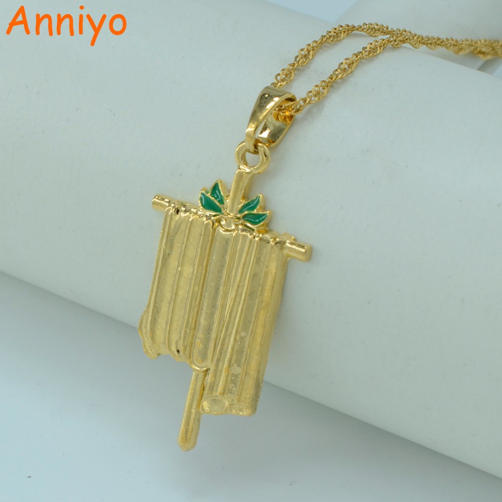 Mandean Necklace Pendant Gold Color Jewelry Cross Crucifix Mendaen Necklaces Symb of Mandaeaism #055406