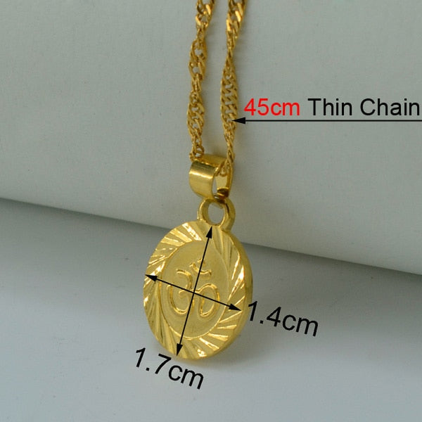 OHM Hindu Buddhist AUM OM Necklace Hinduism Yoga India Outdoor Sport Gold Color / Silver Yoga Jewelry Women #024806