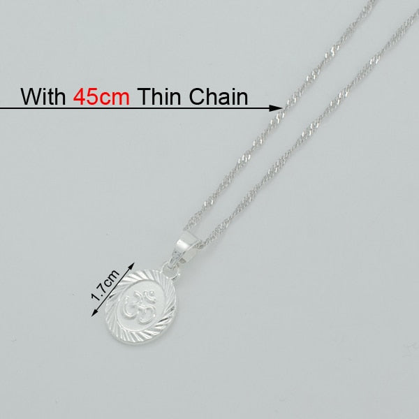 OHM Hindu Buddhist AUM OM Necklace Hinduism Yoga India Outdoor Sport Gold Color / Silver Yoga Jewelry Women #024806