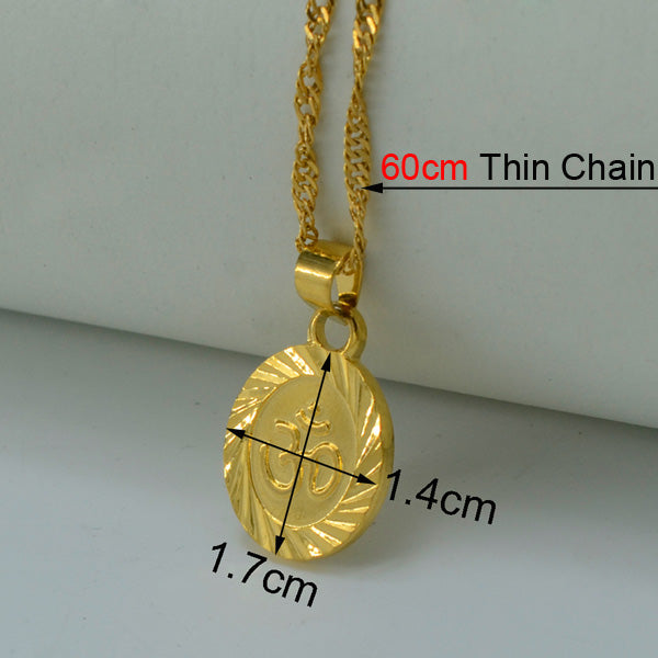OHM Hindu Buddhist AUM OM Necklace Hinduism Yoga India Outdoor Sport Gold Color / Silver Yoga Jewelry Women #024806