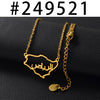 Anniyo Outline Saudi Arabia Map Charm Pendant Necklace Kingdom of Saudi Arabia Jewelry Women Girls  #249521