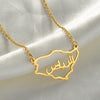 Anniyo Outline Saudi Arabia Map Charm Pendant Necklace Kingdom of Saudi Arabia Jewelry Women Girls  #249521
