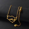 Anniyo Outline Saudi Arabia Map Charm Pendant Necklace Kingdom of Saudi Arabia Jewelry Women Girls  #249521