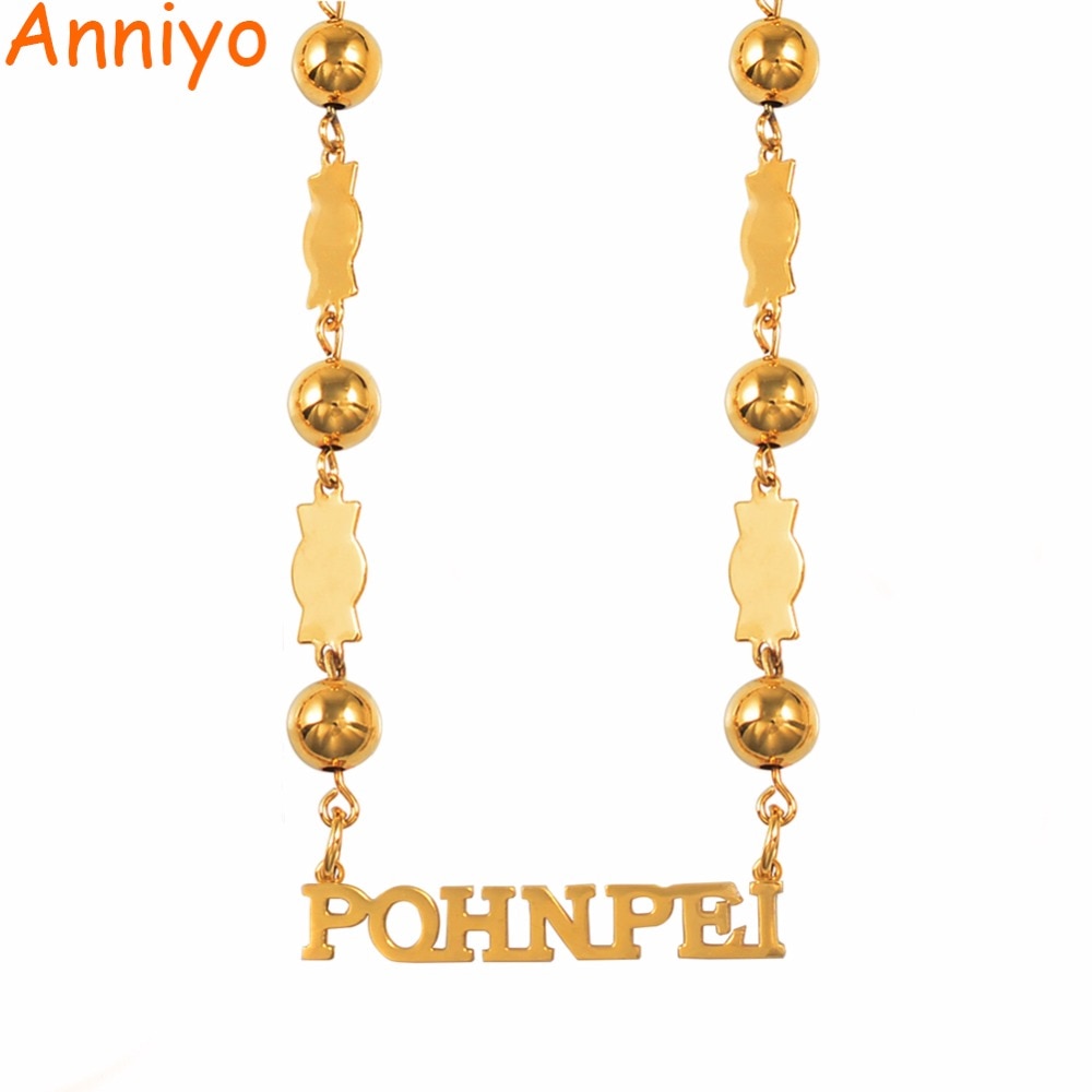 Anniyo Pohnpei Island Micronesia Beads Chain Necklaces Jewelry for Women Ponape Gifts Trendy Items #057821