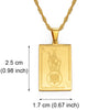 Anniyo Rectangle Albania Pendant Necklaces Gold Color/Silver Color Jewelry for Women Girls #146221