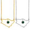 Anniyo Saudi Arabia Map With Green Stone Gold Color Charm Pendant Necklace Kingdom of Saudi Arabia Jewelry Women Girls  #174121