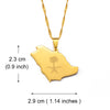 Anniyo Saudi Arabia Map and Emblem Symbol Crossed Sword Pendant Neckalces Saudi Jewelry #213521