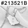 Anniyo Saudi Arabia Map and Emblem Symbol Crossed Sword Pendant Neckalces Saudi Jewelry #213521