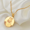 Anniyo Saudi Arabia Mohammed bin Salman Pendant Necklaces Gold Color Stainless Steel Jewelry #073521