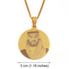 Anniyo Saudi Arabia Mohammed bin Salman Pendant Necklaces Gold Color Stainless Steel Jewelry #073521
