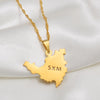 Anniyo Sint Maarten & Saint-Martin Island Pendant Necklace SXM Saint Martin Gold Color Jewelry Gifts #251121