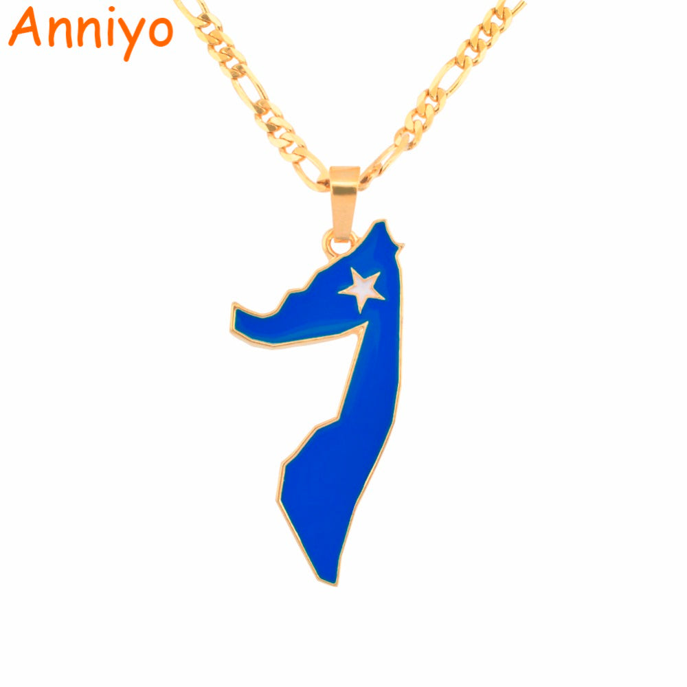 Somalia Map Pendants & Necklaces Gold Color Jewelry For Women/Men Unisex Somaliland #117406