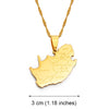 Anniyo South Africa Map and City Name Pendant Necklaces Jewelry Gold Color African Maps South Africans #203921
