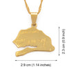 Anniyo The Republic of Senegal Map Pendant Necklaces for Women Girl Gold Color Jewelry Africa Items Ethnic Model Maps #012210