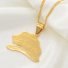 Anniyo The Republic of Senegal Map Pendant Necklaces for Women Girl Gold Color Jewelry Africa Items Ethnic Model Maps #012210