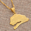 Anniyo The Republic of Senegal Map Pendant Necklaces for Women Girl Gold Color Jewelry Africa Items Ethnic Model Maps #012210