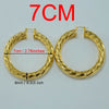 (Three Size) 5.9CM/7CM/8CM African Big Earrings for Women, Gold Color & Brass Twisted Earring Arab/Ethiopian #003006