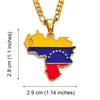 Anniyo Venezuela Map & Flag Pendant Necklace for Women/Men Gold Color Jewelry Venezuelan Items #116206