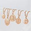 Anniyo Virgin Mary Necklaces for Women Girls Rose Gold Catholic Church Jewelry Catholic Ornaments #013304