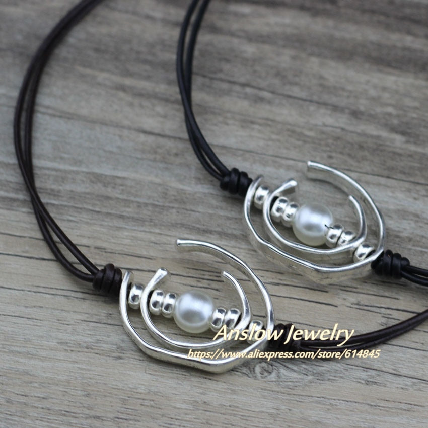 Anslow Brand Sell Punk Rock Style Personality Style Jewelry Short Leather Choker Necklace Christmas Gift LOW0062AN