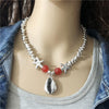 Anslow Creative Designer Ocean Sea Shell Starfish Statement Collar Female Necklace Irregular Beads Handmade Pendant LOW0037AN