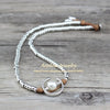 Anslow Handmade DIY Beads Charm Wrap Moon Shape Imitational Pearls Women Party Necklace Jewelry LOW0047AN