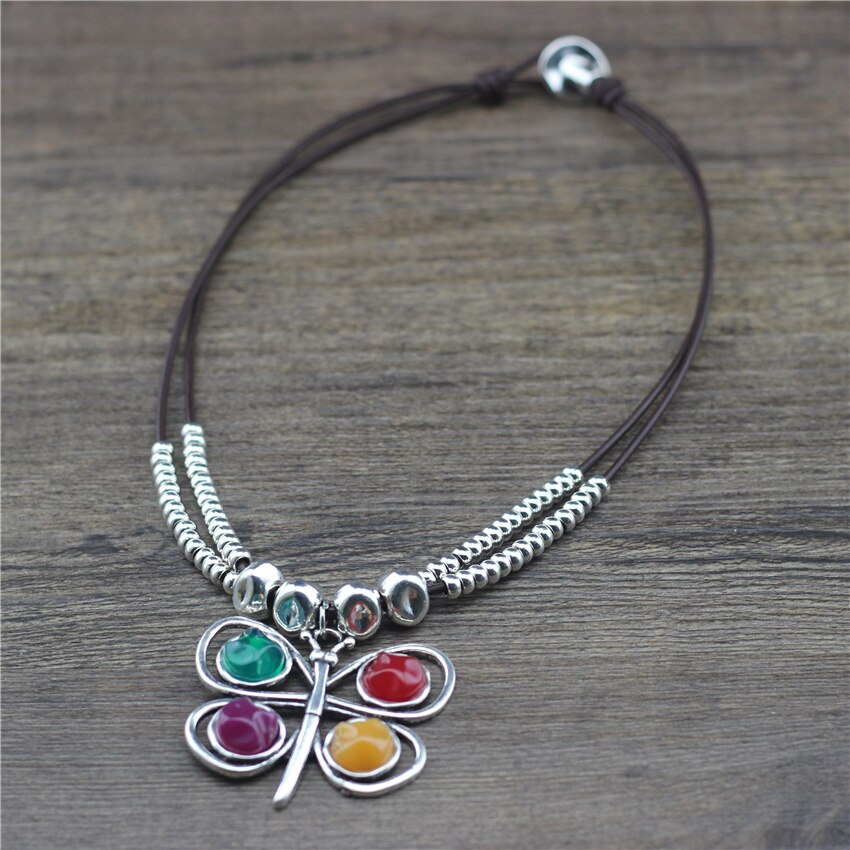 Anslow Jewelry Handmade DIY Beads Colorful Butterfly Choker Short Necklace For Female Lady  Christmas Gift LOW0118AN