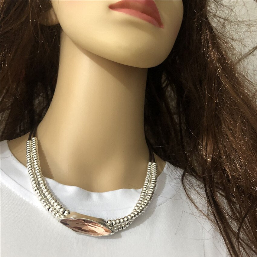 Anslow Jewelry Trendy Vintage Design Beads Statement Necklace For Female Women Party Friend Elegant Lady LOW0108AN