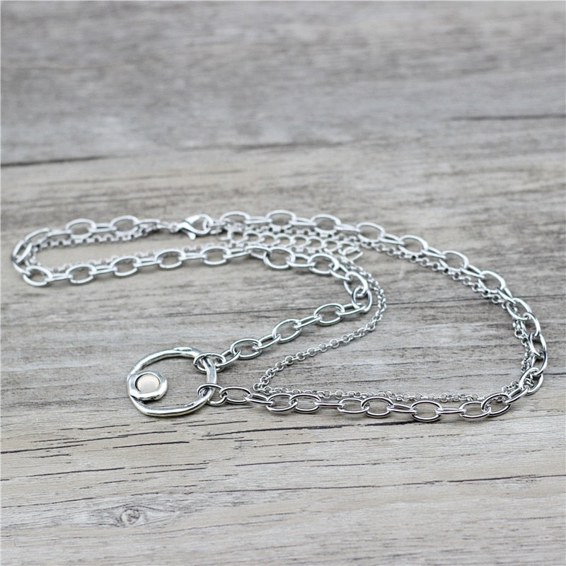 Anslow Jewelry  Brand Round Chain Short Necklace For Women Female Creative Design Handmade DIY Gift  LOW0027AN