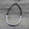 Anslow  Handamde DIY Beads Vintage Retro Leather Choker Necklace For Women Female Original Design Gift  LOW0112AN
