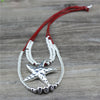 Anslow Women's Leather Large Starfish Pendant Necklaces Neck Chokers Jewelry Handamde Beads Charms Accessory LOW0109AN